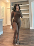 Autumn and winter women's sports casual sexy tight long sleeve micro flared two-piece tracksuit