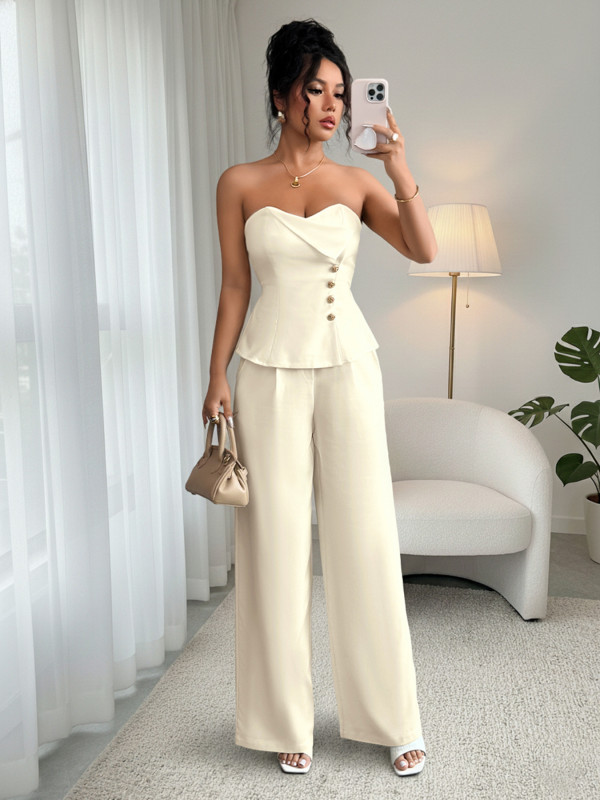 2026 Strapless Vest Long Pants Two-Piece Set for Women