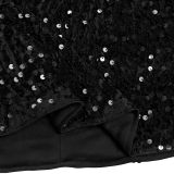 Women's Black Sequin Velvet Cut Out Waist Party Dress