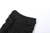 Women's Slim Fit Frill Vest Top Capri Pants Two-Piece Set