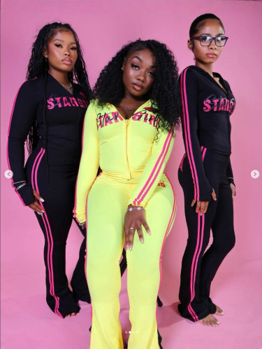 Women Letter Print Long-Sleeved Sweatshirt and Pants Two-Piece Tracksuit