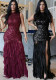 Women Sleeveless Sequined Mesh Patchwork Party Evening Dress