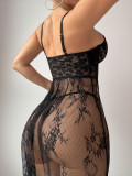 Sexy lingerie lace long nightgown panty set