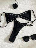 Black keyhole two piece swimwear women