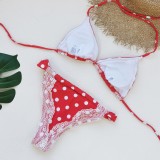 Retro polka dot lace strap bikini sexy two-piece swimsuit