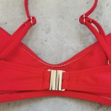 Solid color low-waisted bikini sexy two-piece swimsuit for women