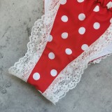 Retro polka dot lace strap bikini sexy two-piece swimsuit