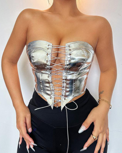 Sexy strappy top waist slimming vest