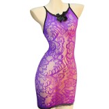 Tight-fitting hollow-out fishnet lingerie dress