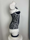 White and black lace slips chemise lingerie
