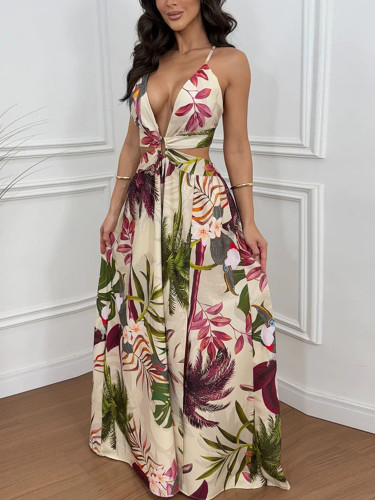 Summer printed vacation dress for women