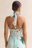 Summer floral print V-neck elegant maxi dress