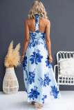 Summer floral print V-neck elegant maxi dress