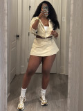Women Long-Sleeved Sporty Two-Piece Skirt Set