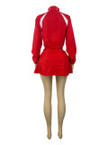 Women Long-Sleeved Sporty Two-Piece Skirt Set