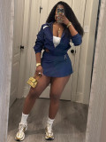 Women Long-Sleeved Sporty Two-Piece Skirt Set