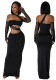 Women's Sexy Black Mesh Long Bodycon Dress