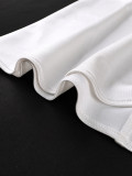 Sexy slash shoulder white dress satin three-dimensional floral party dress