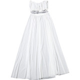 Women White Sleeveless Crop Top and Maxi Skirt Two-Piece Set