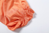 Women Sexy Solid Color Crop Top and Long Skirt Two-Piece Set