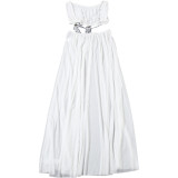 Women White Sleeveless Crop Top and Maxi Skirt Two-Piece Set