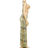 Women's Summer Sexy Print Long Maxi Dress