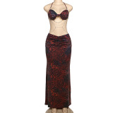 Women's Summer Sexy Print Long Maxi Dress