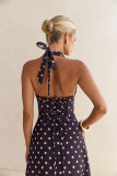 Summer floral print V-neck elegant maxi dress