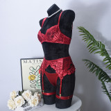 Women sexy underwear royal blue lace lingerie set