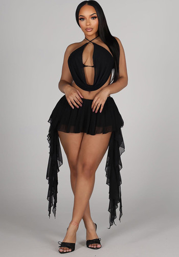 Women Party Sexy Two-Piece Short Skirt Set