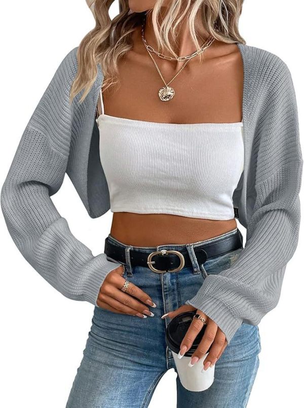 Women's Long Sleeve Knitted Short Shawl Cardigan