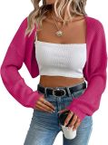 Women's Long Sleeve Knitted Short Shawl Cardigan
