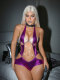 Women's dancewear sexy metallic purple bodysuit lingerie
