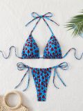 Sexy printed swimsuit two-piece halter neck swimsuit for women