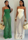 Women Hollow Out Sexy Tassels Strapless Beach Dress