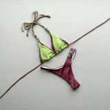 contrast color ​​bikini two-piece women's swimsuit