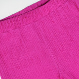 Women's two-piece trouser set solid color holiday outfit