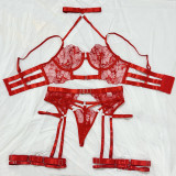 Lace Lingerie Set Sexy Push-up Bra Set and Garter Belt