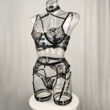 Lace Lingerie Set Sexy Push-up Bra Set and Garter Belt