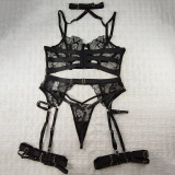 Lace Lingerie Set Sexy Push-up Bra Set and Garter Belt