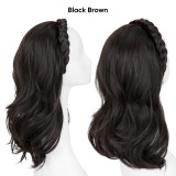 Hair extension headband heat-set fiber long curly wig for women