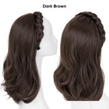 Hair extension headband heat-set fiber long curly wig for women