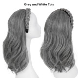 Hair extension headband heat-set fiber long curly wig for women