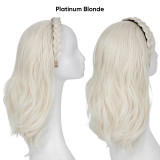 Hair extension headband heat-set fiber long curly wig for women