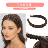 Hair extension headband heat-set fiber long curly wig for women