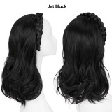Hair extension headband heat-set fiber long curly wig for women