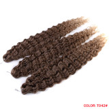 Synthetic fiber wigs braided wavy curly hair extensions