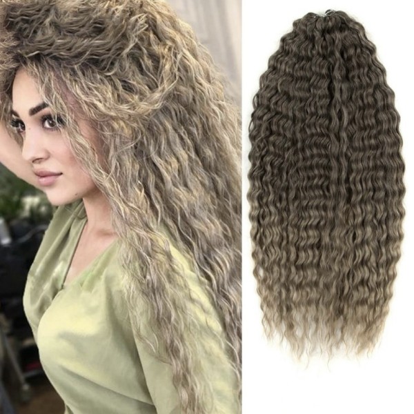 Synthetic fiber wigs braided wavy curly hair extensions
