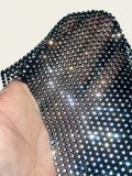 Sexy halter-neck fishnet rhinestone body chain music festival party top