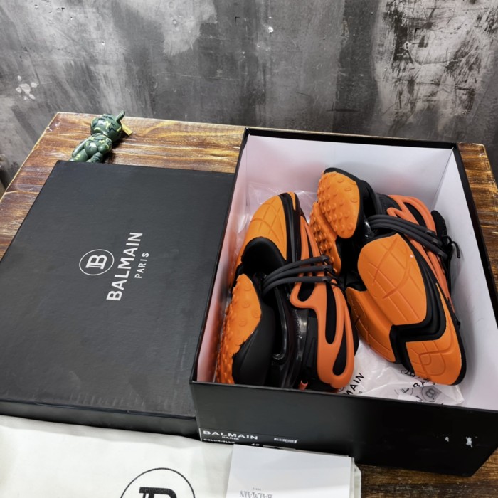 Balmain Unicorn Low-Top Orange Black